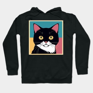 Black Tuxedo Cat Graphic Hoodie